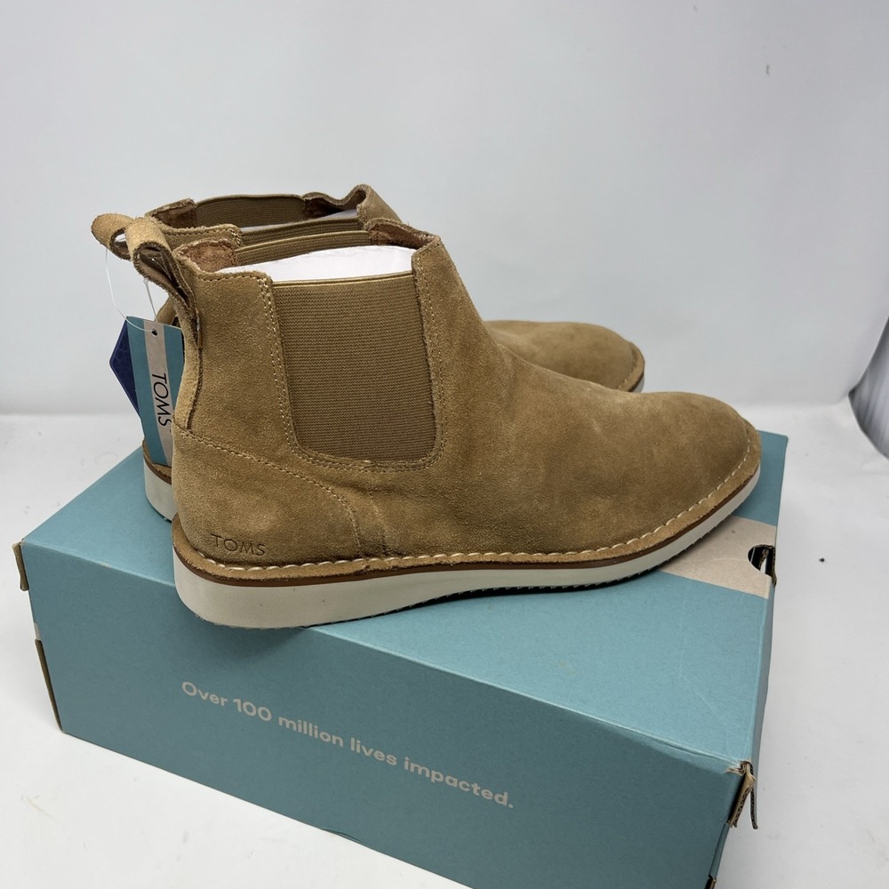 Tom's Skyline Toffee Suede/Stitch Out Men's Size 10 Boots Slip Ons Shoes New